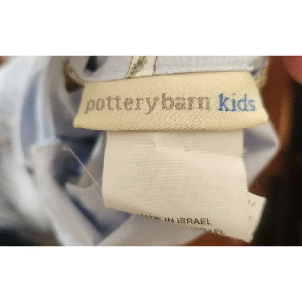 Pottery Barn Kids Karate Duvet Cover Full/Queen 100%‎ Cotton Light Blue Button